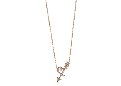 Rose Gold Plated Anchor Heart Pendant CZ Studded